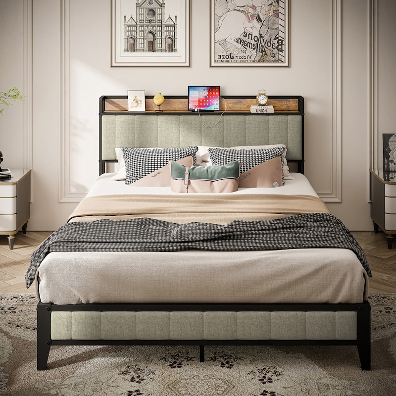 Bed Frame With Charging Station