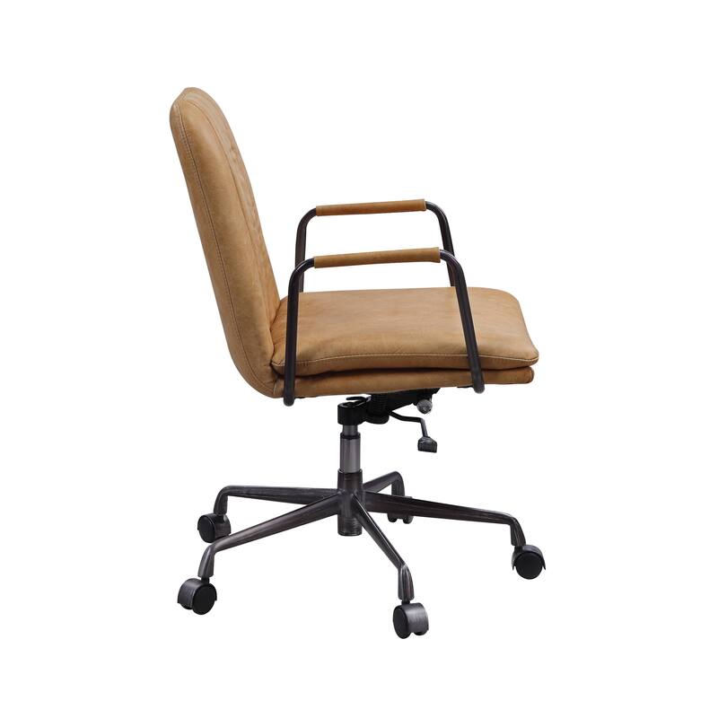 Leather Executive Office Chair, 360 Swivel Ergonomic Chair, Rolling Desk Chair with Adjustable Height and Wheels - N/A