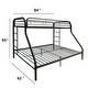 preview thumbnail 5 of 4, Metal Twin XL/Queen Bunk Bed with Ladders, Black