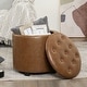 preview thumbnail 8 of 49, Adeco Faux Leather Round Storage Ottoman with Tufted