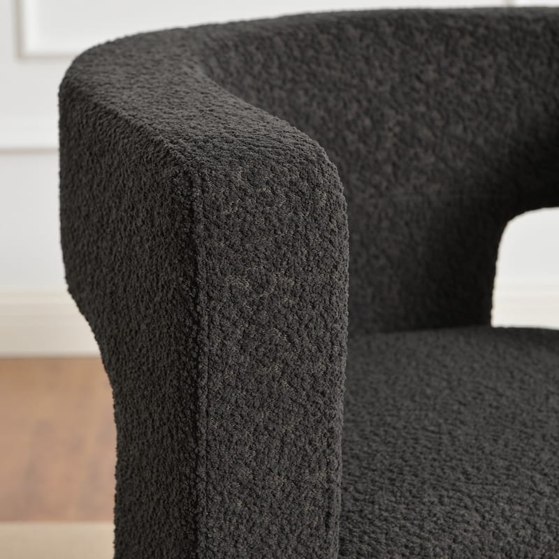 KINWELL 28" Wide Boucle Upholstered Square Armchair