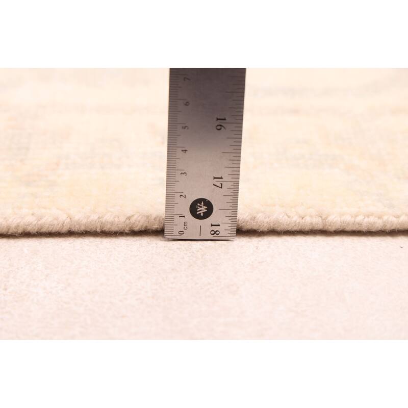 ECARPETGALLERY Hand-knotted Modern Oushak Ivory Wool Rug - 8'0 x 10'0