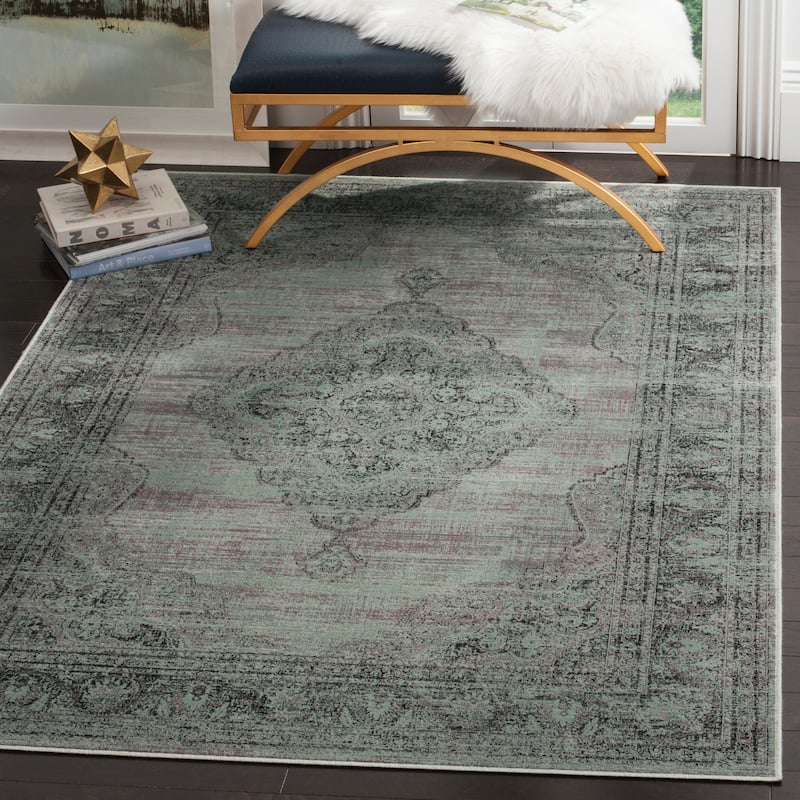 SAFAVIEH Vintage Distressed Boho Lucie Oriental Area Rug - 8' x 10' - Light Blue