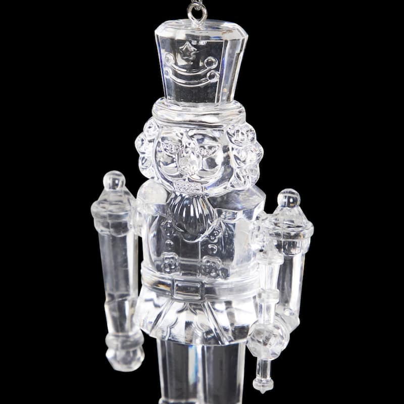Nutcracker Soldier Acrylic Christmas Ornaments - 5" - Clear - Set of 3