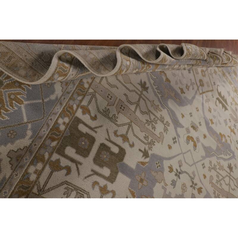 Large Oushak Oriental Area Rug Hand-Knotted Wool Carpet - 12'2" x 17'7"