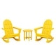 preview thumbnail 1 of 6, POLYWOOD Vineyard 3-piece Outdoor Adirondack Chair Set Lemon