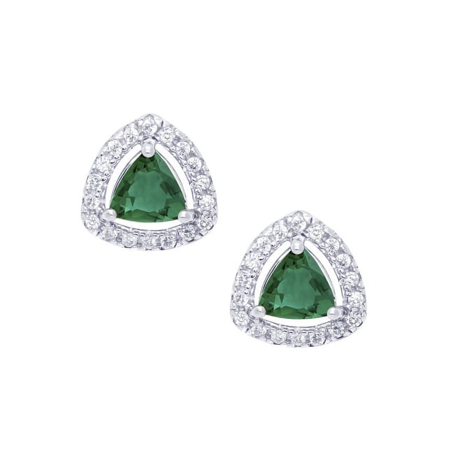 Victoria Townsend .925 Sterling Silver Green quartz Trillion Stud Earring
