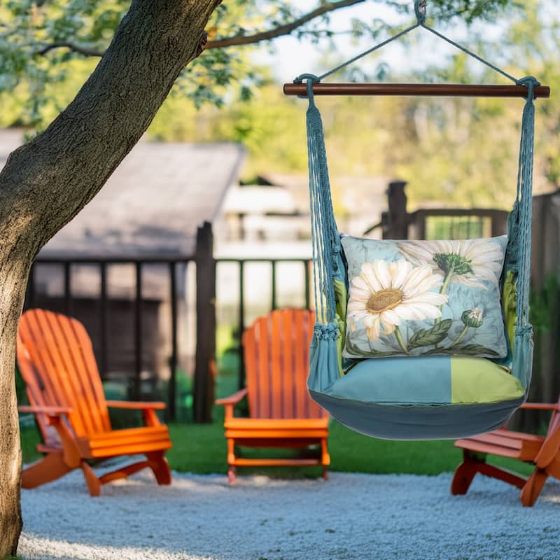 Magnolia Casual Swing Set 4 piece - Meadow Mist Stripe w/ White Daisies