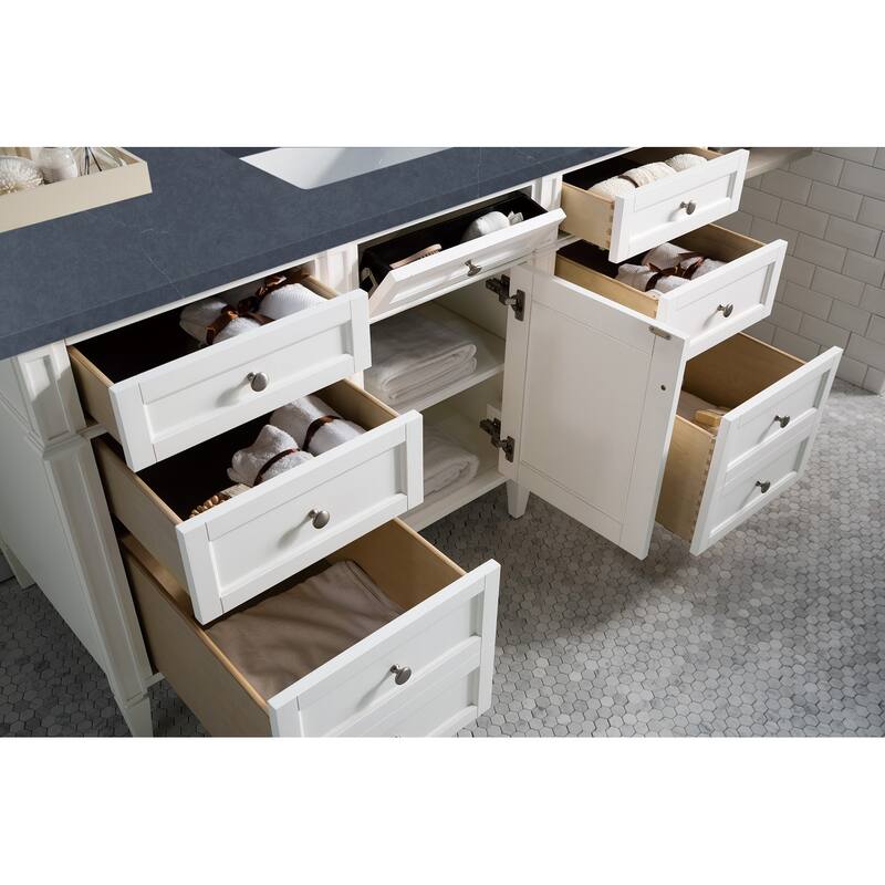 James Martin Vanities Brittany 60" Single Vanity, Bright White - 60 x 23.5 x 34