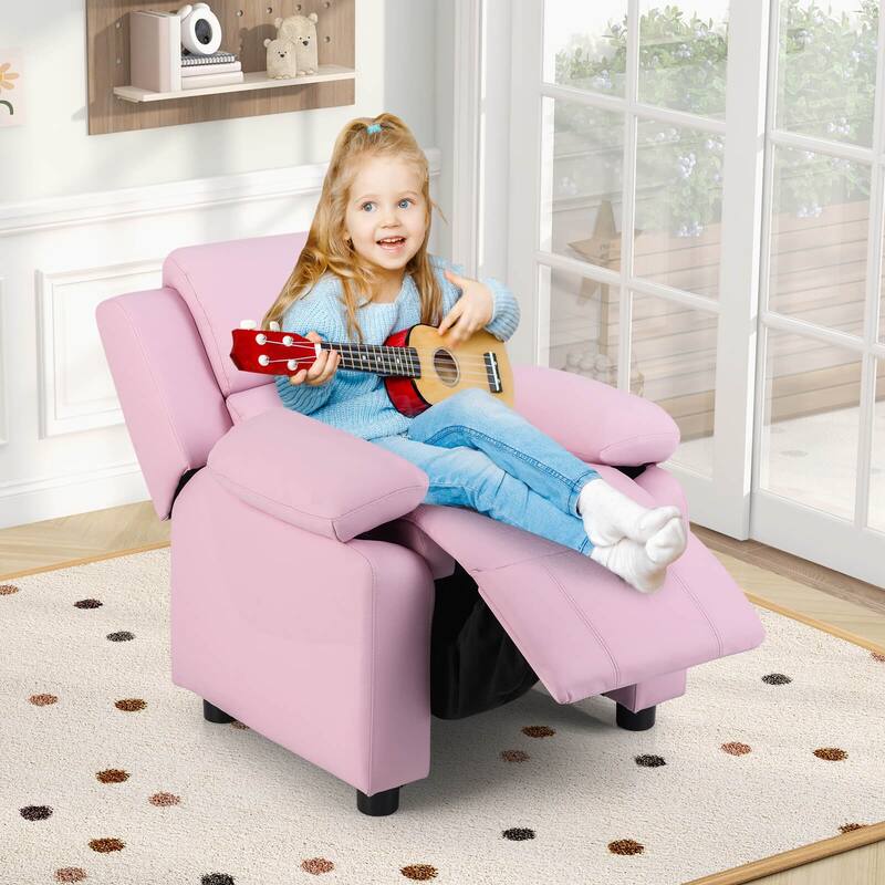 PU Leather Kids Recliner with Armrest & Headrest Lounge 3 Color - See Details