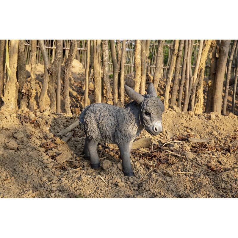 13" Standing Donkey Looking Right Outdoor Garden Statue