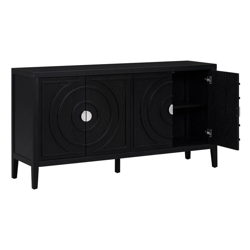 Retro Sideboard door with Circular Groove Design cabinets