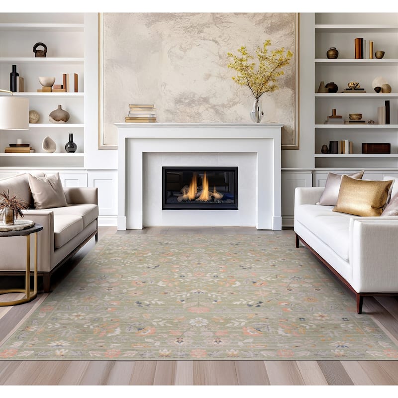 Crosswood Helen Traditional Floral Indoor Polyester Area Rug