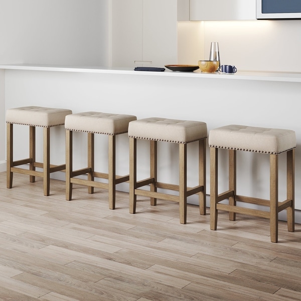 Nathan James Hylie Backless Counter Height Bar Stool with Solid