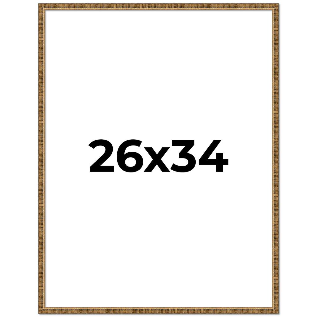 26x34 Frame Gold Picture Frame Modern Photo Frame Includes UV Acrylic Shatter Guard Front Acid Free Foam Backing Board Hardware