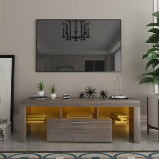 20 Minutes Quick Assemble 51 inch Wide TV Stand Compact Wall Console ...