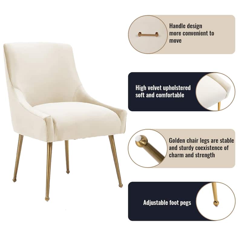 7-Piece Clihome Walut Wood Table with Velvet Chair Dining Chair