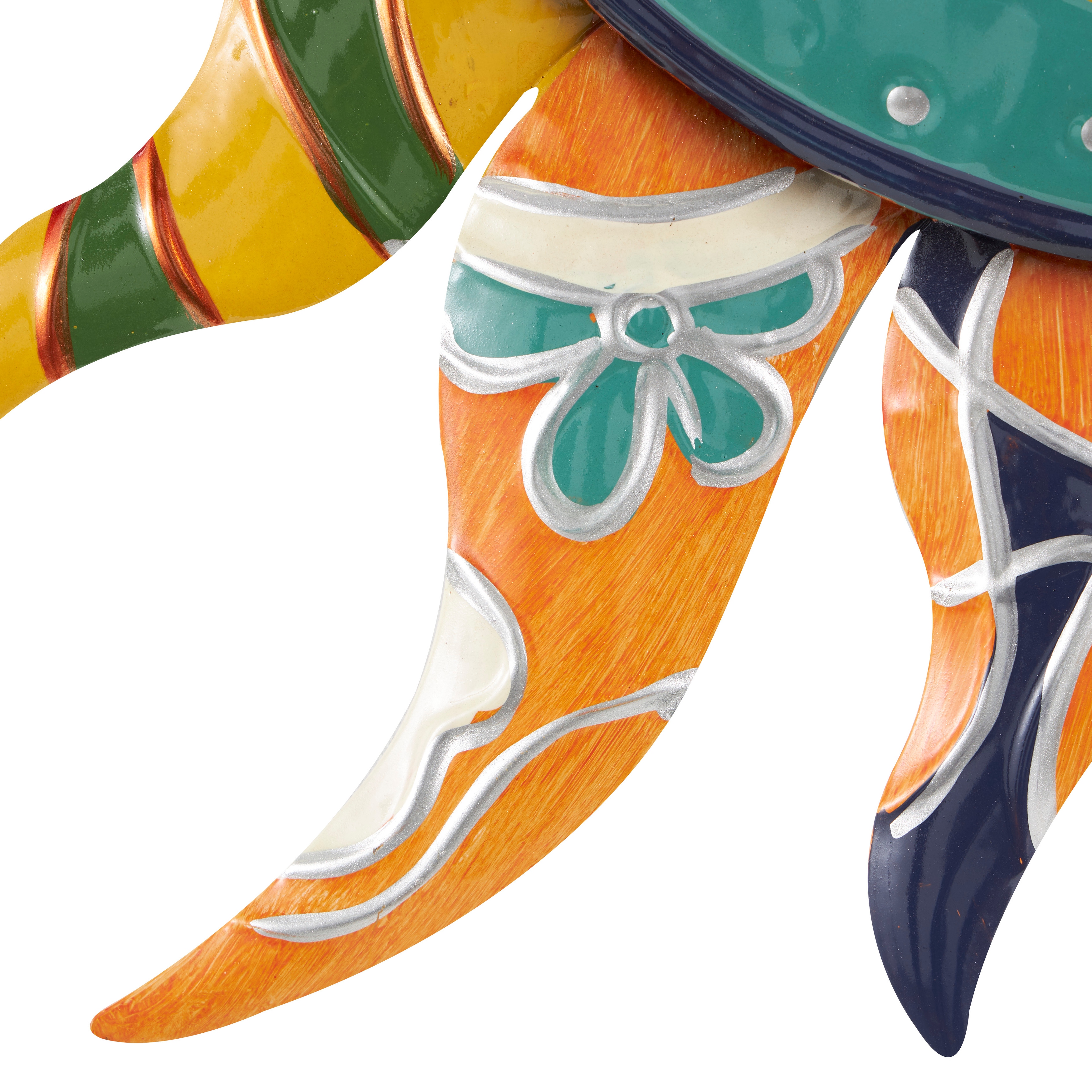 Multi Color Metal Eclectic Whimsical Celestial Sun Art Wall Sculpture