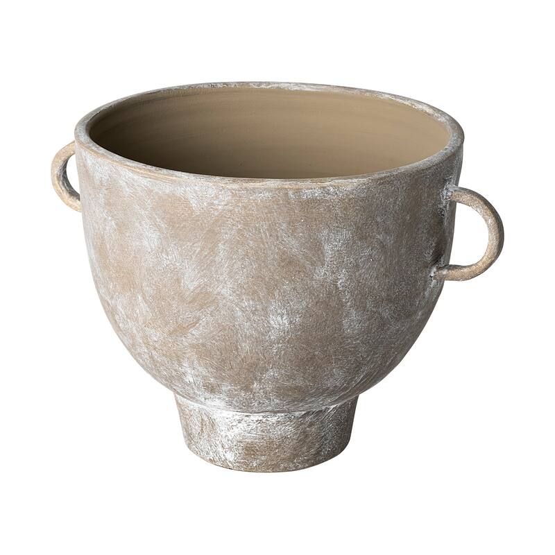 Deya Rustic Brown Ceramic Vase (Small) - 14"W x 11"D x 10"H
