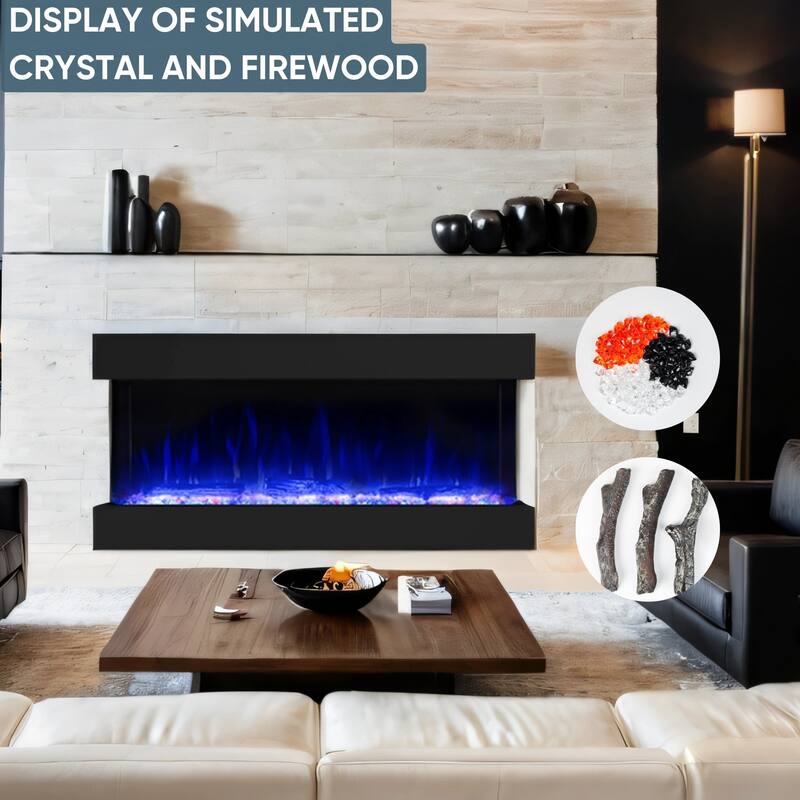 Electric Fireplace Heater with Multi Color Flam