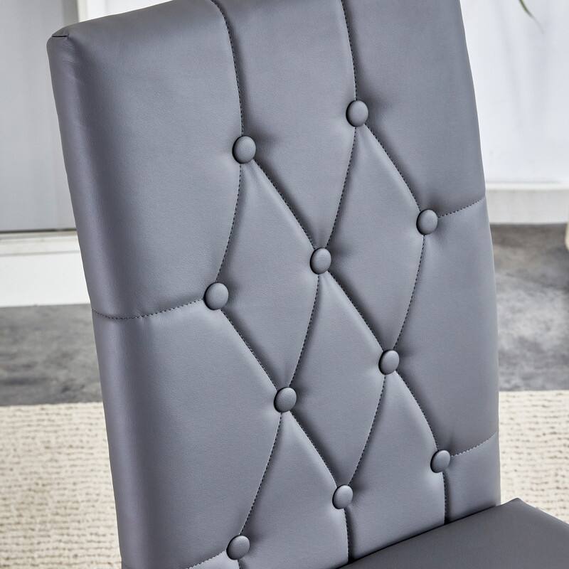 Elegant Armless Dining Chairs – Grid & Buckle Back Design, Blending Vintage Charm with Modern Sophistication‌