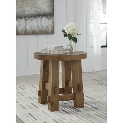 Signature Design by Ashley Mackifeld Brown/Beige End Table - 24" W x 24" D x 24.25" H