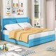 preview thumbnail 3 of 16, Modern Queen Size Upholstered Hydraulic Platform Bed with 2 Drawers - Large Storage Space, Metal Construction