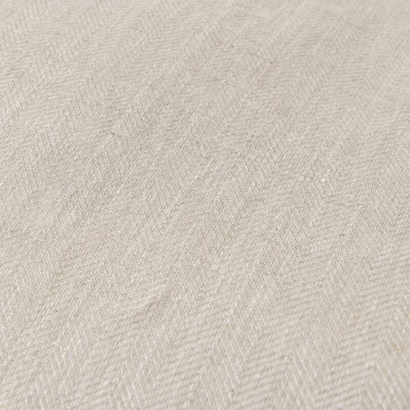 WHOLINENS Stone Washed French Linen Duvet Set, Herringbone Design