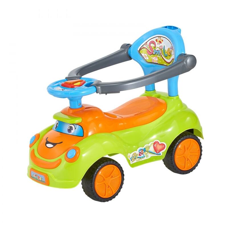 Green PP 3-in-1 Ride-On Toy Car with Lights, Music and Storage - 32.7 x 16.5 x 34.6 in