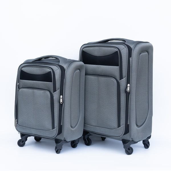 slide 2 of 8, (20+24) Two-piece suitcase suitcase set Oxford trolley case without password lock universal wheel GRAY