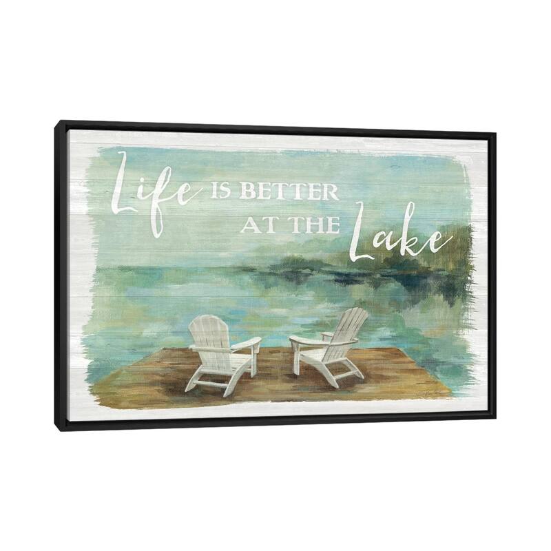 iCanvas "Lakeside Retreat I" by Silvia Vassileva Framed Canvas Print - Black - 32x48