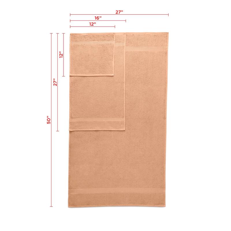 Superior Miami 100% Cotton 6-Piece Towel Set - Lightweight & Quick Drying