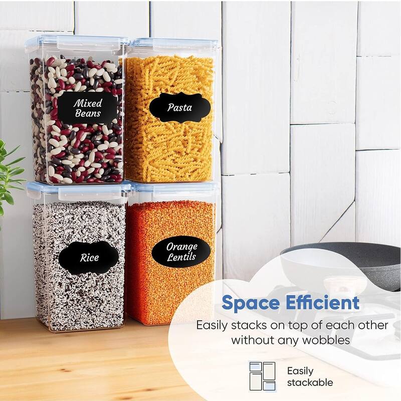 Food Storage Containers - Pantry Organization and Storage Great for Flour,Baking Supplies Airtight Kitchen Bulk Food Canisters