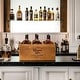 preview thumbnail 2 of 30, American Art Decor The Bourbon Bar Wood Crate Bottle Holder with Metal Handles - 7" H x 14" L x 8" D
