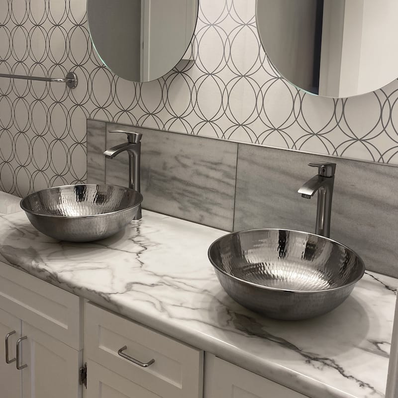 Bohr 14" Vessel Bathroom Sink in Nickel