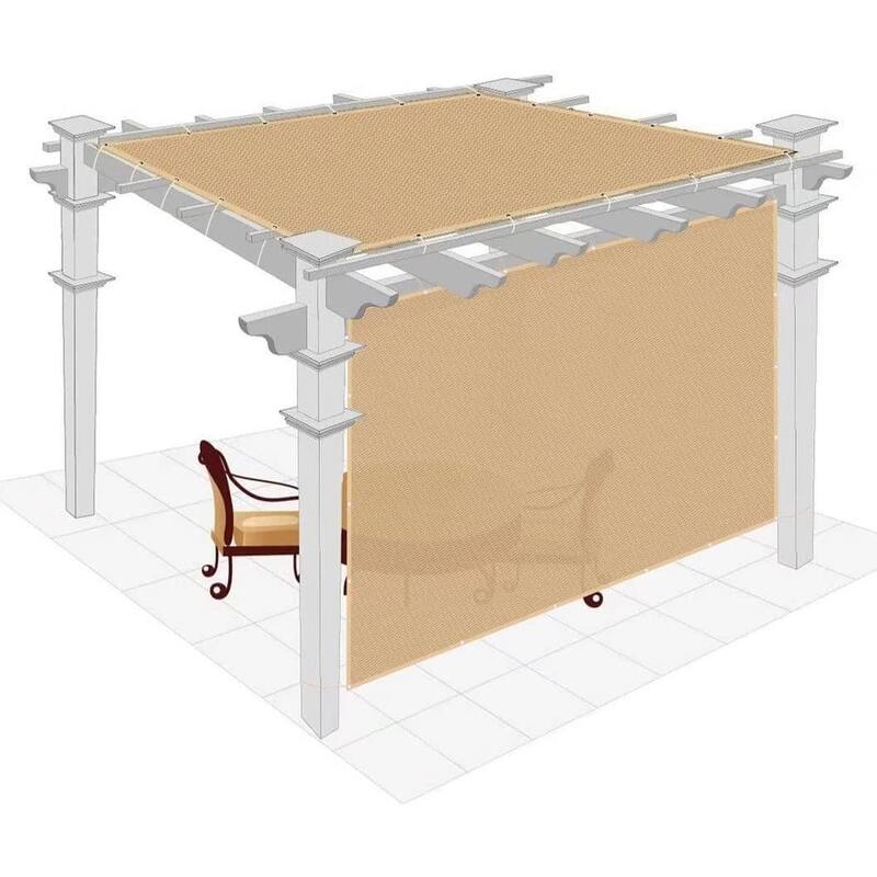 Shatex 8 ft. x 10 ft. 90% Shade Fabric Shade Fabric Sun Shade Cloth with Grommets for Pergola Cover Canopy Black