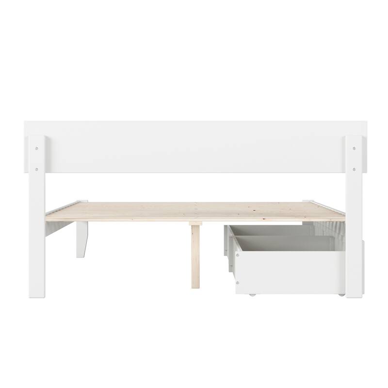 Boston Modern Contemporary Bed with 2 Extra Long Drawers