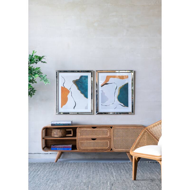S/3 22x26x0.6" Marcia Mirror-Framed Wall Art
