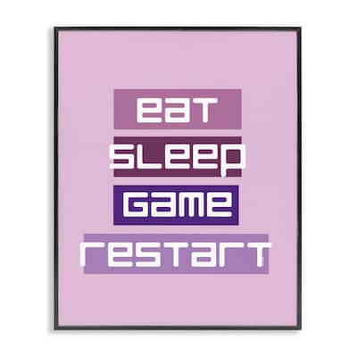 Stupell Eat Sleep Game Restart Framed Giclee Art Design By Yass Naffas Designs