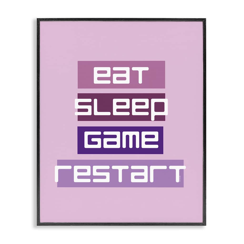 Stupell Eat Sleep Game Restart Framed Giclee Art Design By Yass Naffas Designs