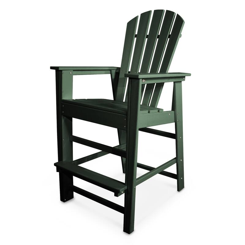 POLYWOOD South Beach Outdoor Adirondack Bar Chair - Green