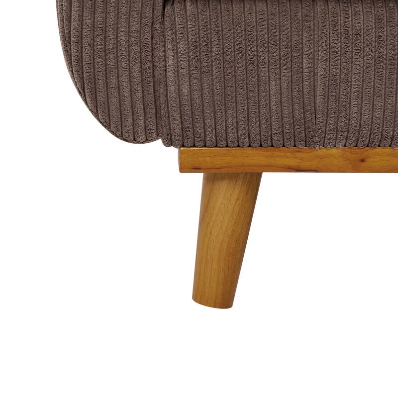 Mid-Century Corduroy 2-Seater Sofa in Brown