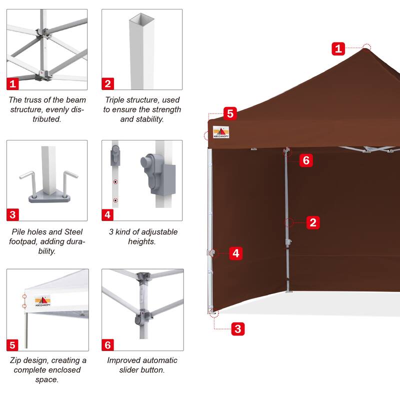 ABCCANOPY Commercial Instant Shade Metal Pop-Up Canopy - 10ftx10ft