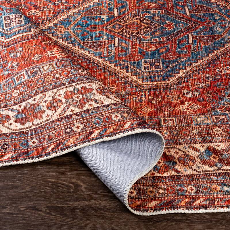 Livabliss Olalla Traditional Medallion Machine Washable Area Rug