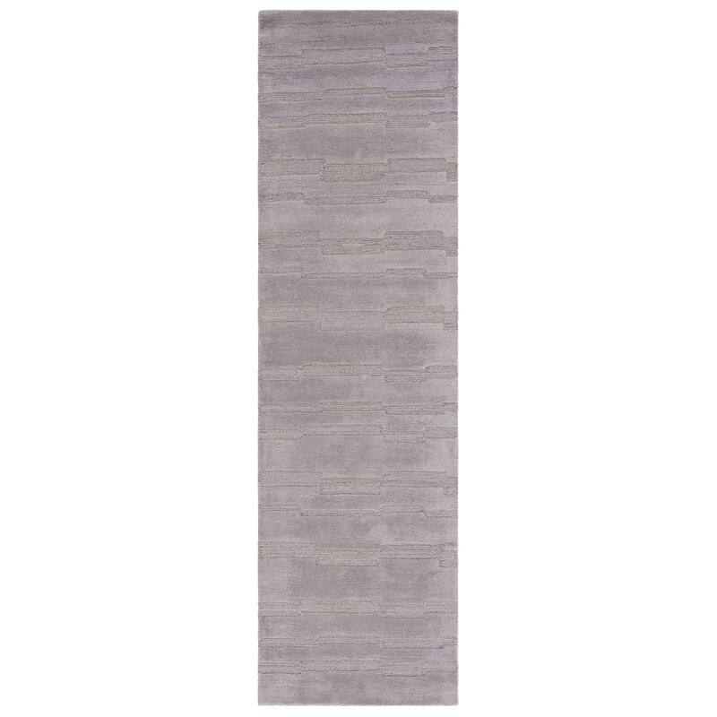SAFAVIEH Handmade Chatham Rafah Modern Wool Rug - 2'3" x 8' Runner - Grey