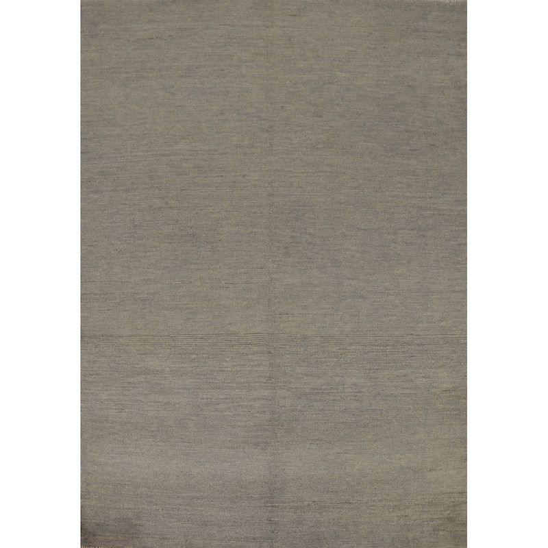 Gray Gabbeh Oriental Area Rug Living Room Hand-Knotted Wool Carpet - 4'10" x 6'7"