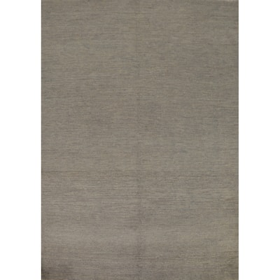 Gray Gabbeh Oriental Area Rug Living Room Hand-Knotted Wool Carpet - 4'10" x 6'7"
