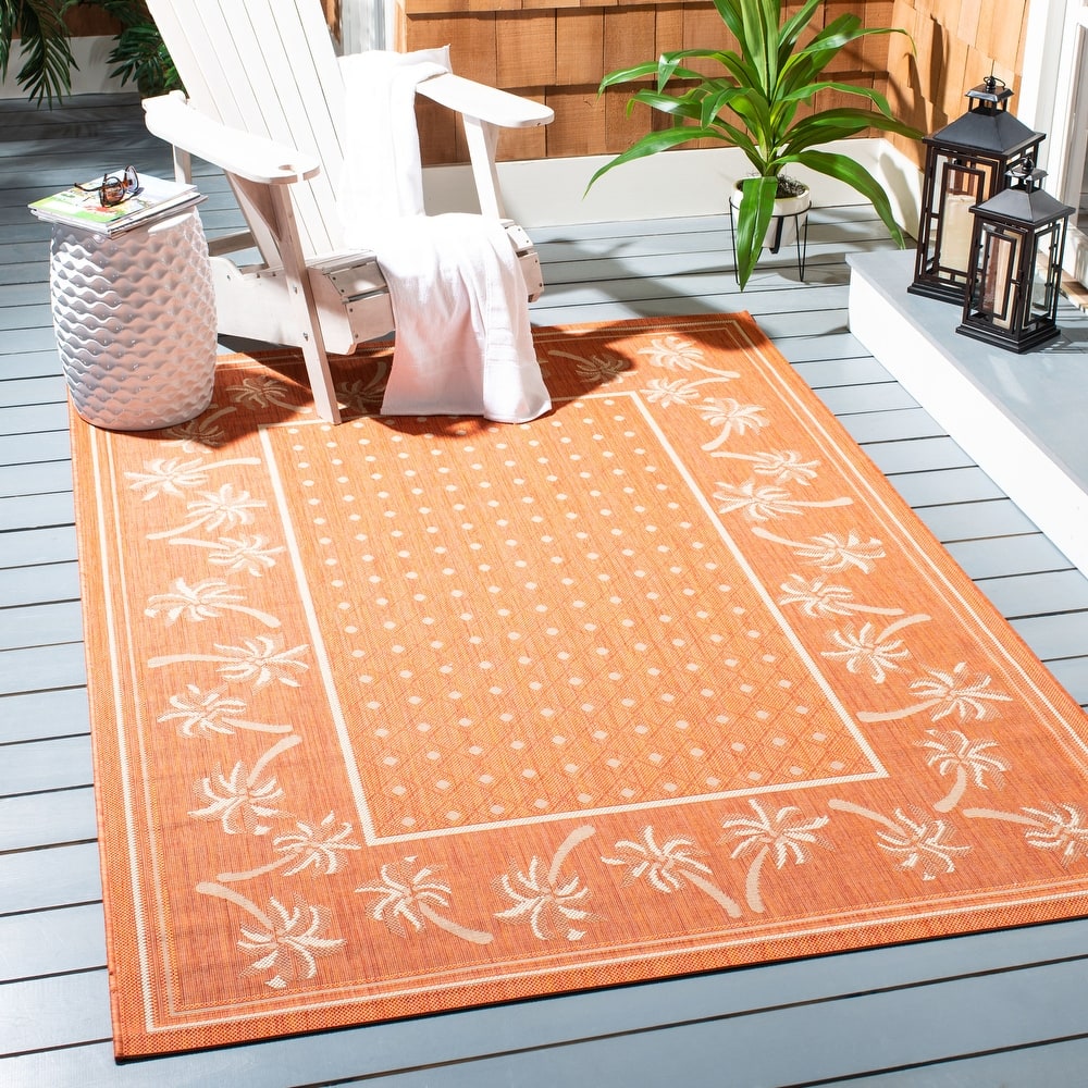 SAFAVIEH Courtyard Merilin Indoor/ Outdoor Geometric Area Rug