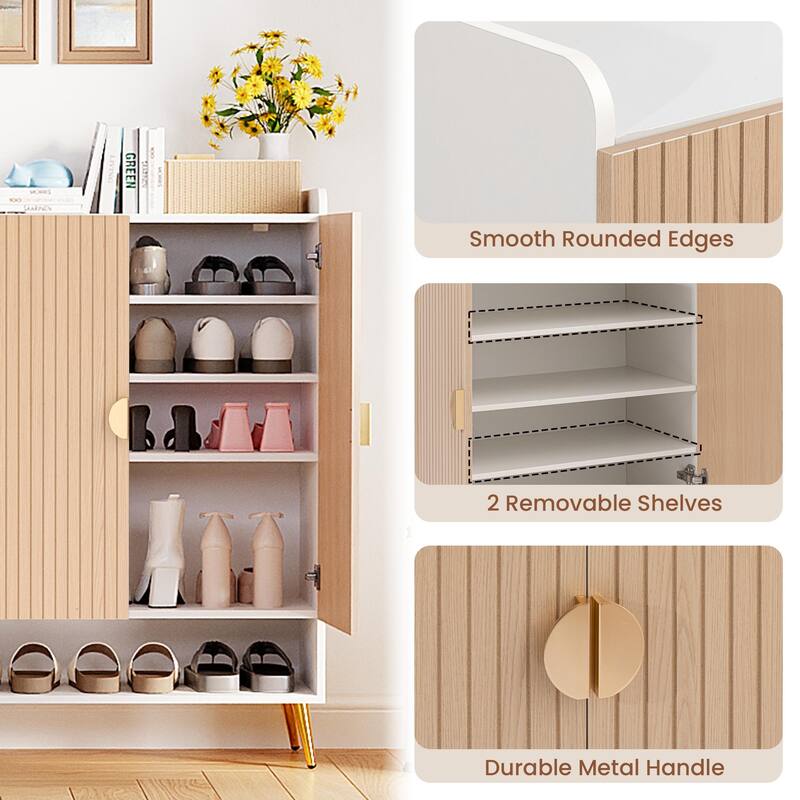 SUNBURY Modern 5-Tier Shoe Storage Cabinet,20 Pairs Shoe Rack with Adjustable Shelves for Entryway, Hallway