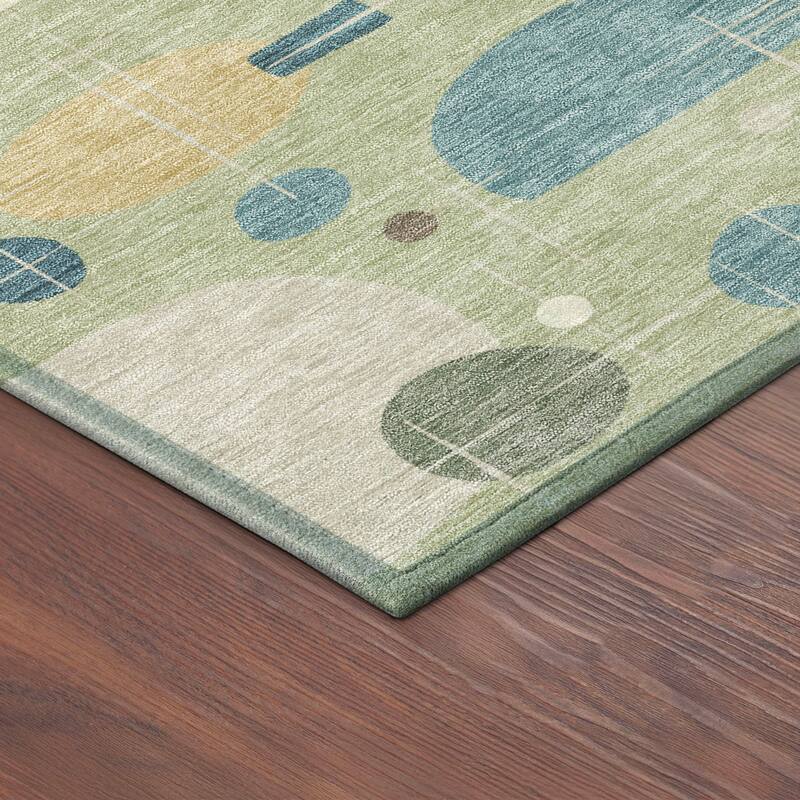 Machine Washable Indoor/ Outdoor Contemporary Fun Chantille Rug